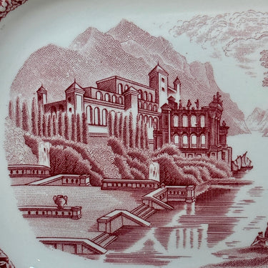 Maßstab - rechteckige Form mit abgerundeten Ecken - Royal Sphinx - OLD ENGLAND Dekor in rot