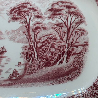 Maßstab - rechteckige Form mit abgerundeten Ecken - Royal Sphinx - OLD ENGLAND Dekor in rot