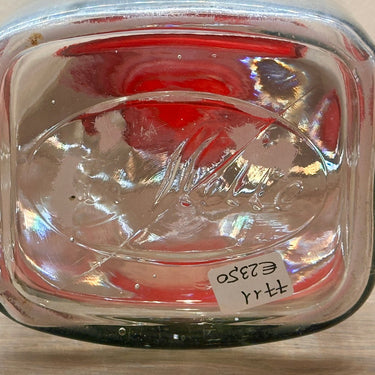 Storage jar - MELLE Rotterdam - large glass model with red bakelite screw lid