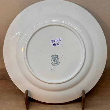 Dinerbord / Eetbord - Societe Ceramique Maestricht - décor COEUR uitgevoerd in petrol kleur