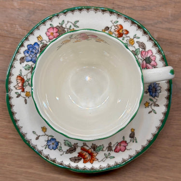 Mocha cup / Espresso cup - Copeland England - CHINESE ROSE decor with brown and colored flowers
