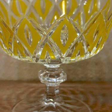 Ice cream sundae / Bowl - VMC Reims (Verreries Mécanques Champenoises) - in yellow glass