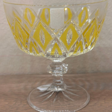 Ice cream sundae / Bowl - VMC Reims (Verreries Mécanques Champenoises) - in yellow glass