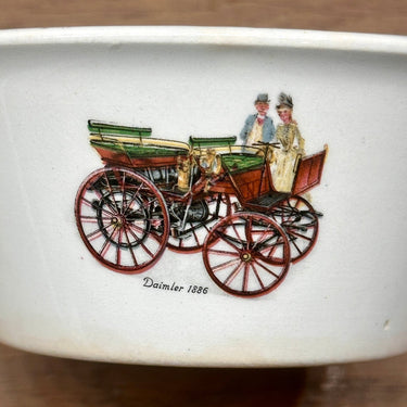 Auflaufform / Ramequin - Boch - creme mit Kutschenbild (Daimler 1886)