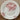 Dinner plate / Eating plate - Nimy - decor in red with trellis, painter's palette and a fan with water bird / duck