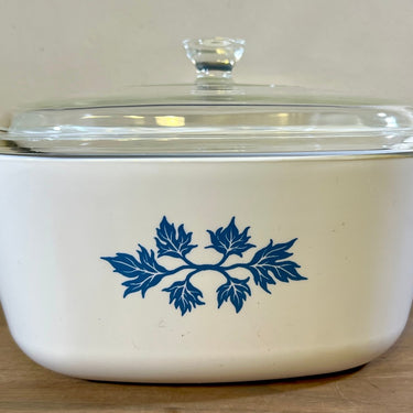 Schaal - groter model - Pyroflam - Made in the Netherlands - décor met blauw blaadjes - model Pf-4