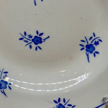 Deep plate / Soup plate / Pasta plate - Moulin des Loups Orcerame - RICHARD decor with blue flowers