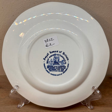 Breakfast plate / Dessert plate - Enoch Wedgwood Tunstall Ltd. - Royal Houses of Britain decor in blue with a wavy edge