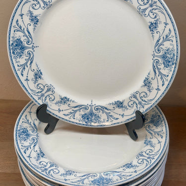 Dinner plate / Eating plate - Boch / BFK - LOUIS XVI decor in petrol color