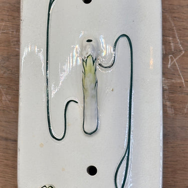 Comb box - Poppelsdorf (Germany) - decor 6913 (?) in light green - with flowers - Jugendstil/Art Nouveau
