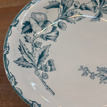 Tazza / Presenteerschaal - op hoge voet - Societe Ceramique Maestricht - décor ETRURIA uitgevoerd in petrol