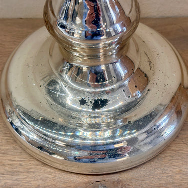 Candlestick / Candle holder - large model - made of glass - poor man's silver / peasant silver / argent pauvre