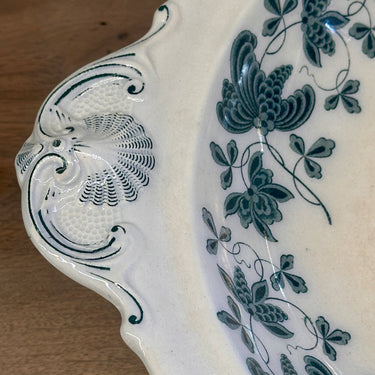 Scale - on low base, deeper model - Villeroy &amp; Boch décor BERLIN in petrol