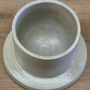 Boterpot / Bewaarpot - voor het ouderwets bewaren van boter - Gres-Schitter Betschdorf (Frankrijk) - opschrift BEURRE