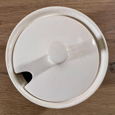 Sugar bowl - Villeroy &amp; Boch - Made in Luxembourg - decor of Antwerp "De Rede" in black/white