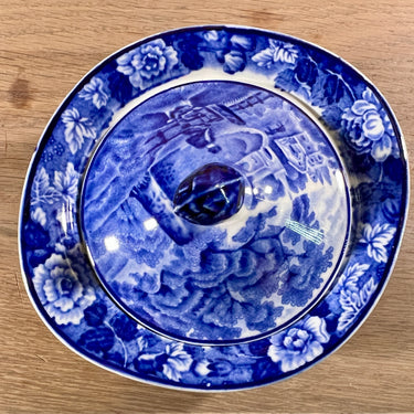 Sugar bowl - Woods Ware - Enoch Woods - decor ENGLISH SCENERY in blue