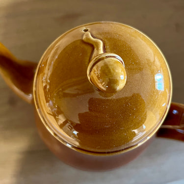 Kaffeekanne / Kaffeekrug - Royal Sphinx - in Hellbraun/Karamellfarbe mit Deckelknauf in Form einer Eichel