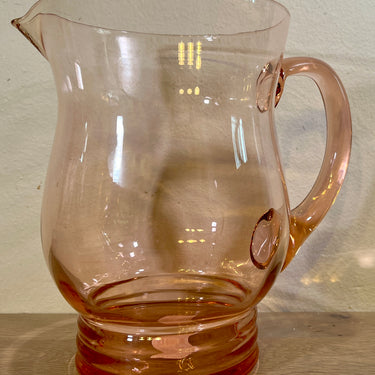 Water jug / Can - salmon pink colored glass jug from the 1920s-1930s