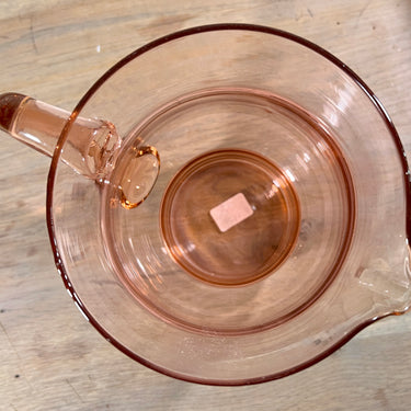 Water jug / Can - salmon pink colored glass jug from the 1920s-1930s
