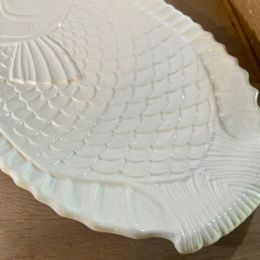Fischteller / Schüssel - Sarreguemines - Fischmodell in Cremefarbe