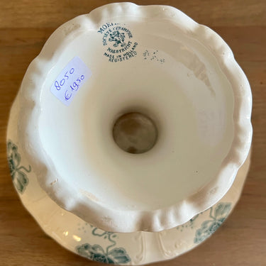 Tazza / Presenteerschaal - op hoge voet - Societe Ceramique Maestricht - décor MORPHÉE uitgevoerd in petrol
