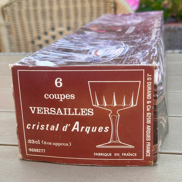 6x Champagnergläser aus Kristall in Originalverpackung – Cristal d'Argues – Modell VERSAILLES