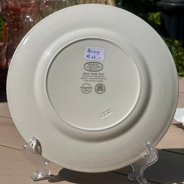 Dinner Plate / Dining Plate - Wedgwood - RURAL ENGLAND PRINTS - Great Barr Hall in grey with off-white