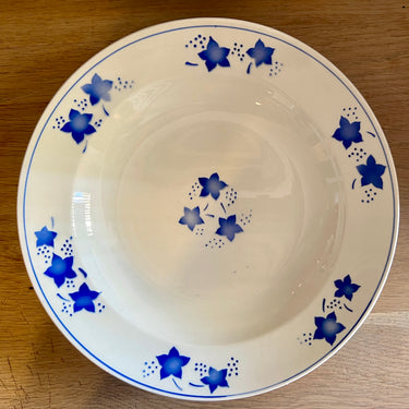 Tiefer Teller / Suppenteller / Pastateller - Boch - MERCURE Dekor in blau mit Stern/Blatt