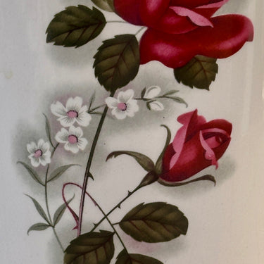 Kaffeekanne / Kaffeepott - Boch Frères - Dekor POMPADOUR mit roten Rosen und weißen Blumen - Form VEDETTE