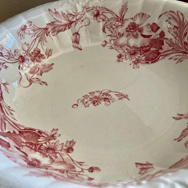 Lampe / Waschbecken - Boch Frères - Modell SUZY (1936) - PRIMAVERA-Dekor in Rot