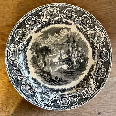 Plate / Dinner plate - JB Cappellemans Ainé Jemmapes - PALACE decor in black / white
