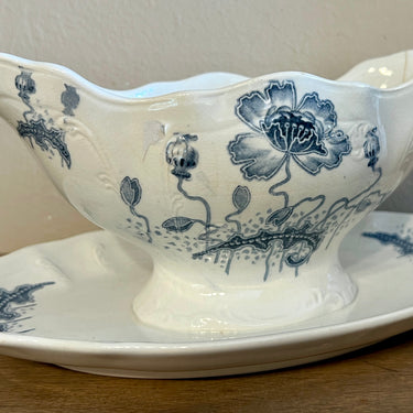 Juskom / Sauskom - Societe Ceramique Maestricht - décor MORPHÉE uitgevoerd in grijs-blauw