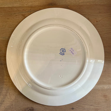 Schaal / Serveerschaal - plat, groot rond, model - Societe Ceramique Maestricht - décor AURORE uitgevoerd in lichtblauw