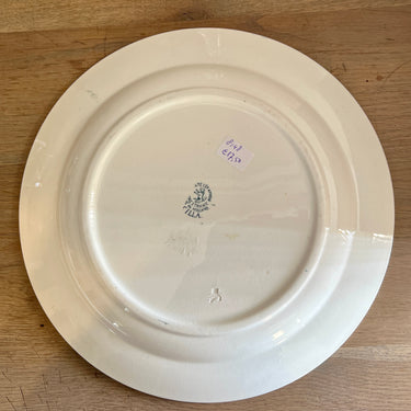 Schaal / Serveerschaal - plat, groot rond, model - Societe Ceramique Maestricht - décor CILLA uitgevoerd in petrol