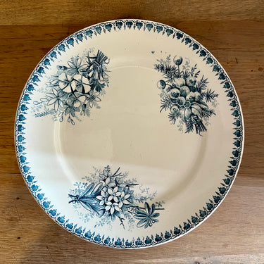 Tazza / Presenteerschaal - op lage voet - Societe Ceramique Maestricht - décor CILLA uitgevoerd in petrol