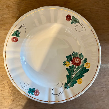 Deep plate / Soup plate / Pasta plate - Nimy - décor in FARMHOUSE style with gold-colored accents
