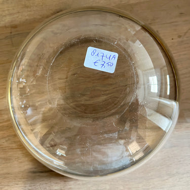 Nestschaal - ongemerkt - uitgevoerd in vrij dik glas met een chrome omranding - groter model