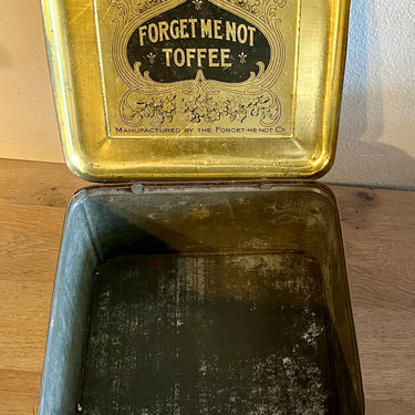 Vorratsdose / Werbedose - Hergestellt von der Forget-Me-Not Co. - Dekor mit Blumen auf dem Deckel