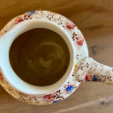 Milk jug / Small jug - Luneville - PERSEZ décor with multicolored flowers