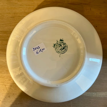 Salatschale / Kartoffelschale - Boch La Louvière - Modell PARIS - Dekor mit rosa Rosen und einer gelb-blau-grünen Girlande am Rand