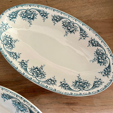 Ravier / Zuurschaal - Boch - décor FRUITS uitgevoerd in petrol - vorm ANGERS