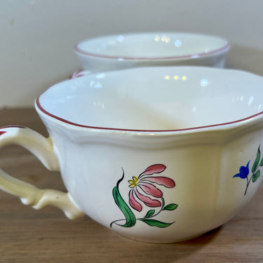 Cup (without saucer) - large model - K&amp;G Luneville - OLD STRASBOURG decor - REVERBÈRE with flowers in various colors