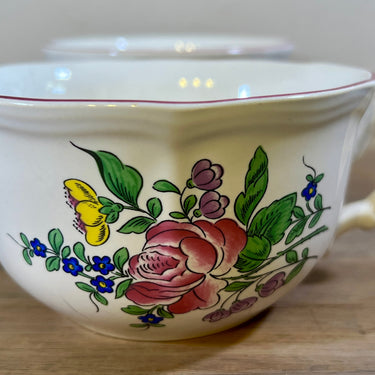 Cup (without saucer) - large model - K&amp;G Luneville - OLD STRASBOURG decor - REVERBÈRE with flowers in various colors