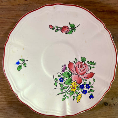 Saucer / Saucer - for small cup - K&amp;G Luneville - OLD STRASBOURG decor - REVERBÈRE with flowers in various colors