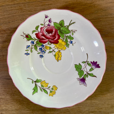 Spode England saucer / dish - MARLBOROUGH SPRAY decor with various colored flowers