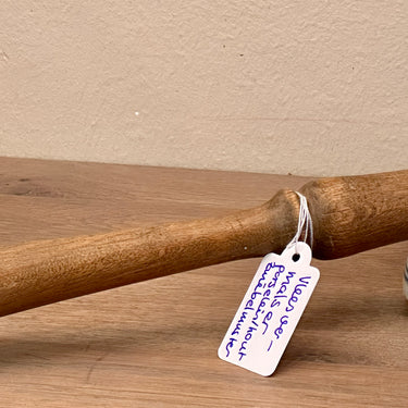 Vleesvermalser / Fleischklopfer / Meat hammer - ongemerkt - model met houten steel en porseleinen klopper met zwiebelmuster décor