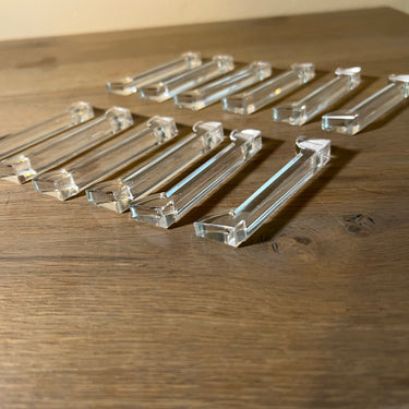 Set van 12x messenleggers - geslepen blank kristal - zonder doos - maker onbekend