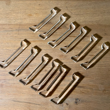 Set van 12x messenleggers - geslepen blank kristal - zonder doos - maker onbekend