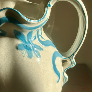 Lampetkan / Waterkan - Societe Ceramique Maestricht - model OCTOGONE - décor in relief, ingekleurd azuurblauw