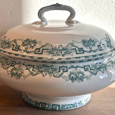 Covered dish / Terrine - Moulin des Loups &amp; Hamage Nord - Athenes decor in petrol color